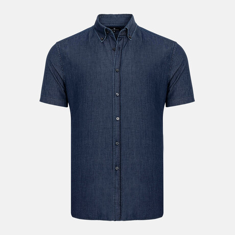 Camilot Button Down Shirt // Navy (Small)