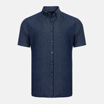 Camilot Button Down Shirt // Navy (Small)
