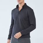 Charles Long Sleeve Polo Shirt // Black (Small)