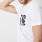 Colleg T-Shirt // White + Gray Pocket (Small)