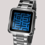 Tokyoflash Maze // Digital // Silver + Blue LCD