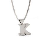 Bold Initial Pendant Necklace // Sterling Silver (Letter A)
