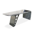 Large Aviator Executive Desk // Polished Aluminum Aircraft Wing // 86"