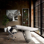 Large Aviator Executive Desk // Polished Aluminum Aircraft Wing // 86"