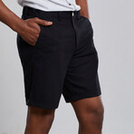 Linen Bermuda Shorts // Black (M)