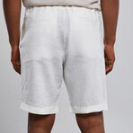 Deluxe Linen Bermuda Shorts // White (M)