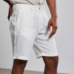 Deluxe Linen Bermuda Shorts // White (M)