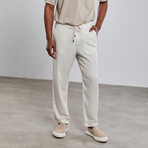 Comfort Fit Linen Joggers // Sand (XL)