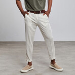 Carrot Fit Chino Linen Pants // Sand (M)