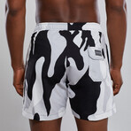 Bill Swim Trunks // Black + White Camo (L)