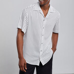 Striped Oversize Shirt // Black + White (S)