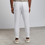 Deluxe Carrot Fit Chino Linen Pants // White (XL)