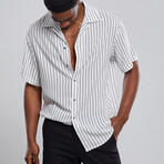 Striped Oversize Shirt // Black + White (S)