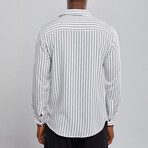 Striped Long Sleeve Shirt // Black + White (XL)