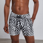 Zebra Swim Trunks // Black + White (L)