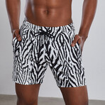 Zebra Swim Trunks // Black + White (L)