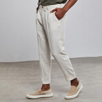 Carrot Fit Chino Linen Pants // Sand (S)