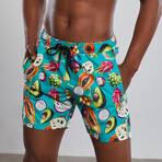 Tropical Fruit Swim Trunks // Mint (L)