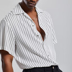 Striped Oversize Shirt // Black + White (S)