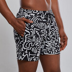 Hypnotic Swim Trunks // Black + White (L)