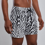 Zebra Swim Trunks // Black + White (L)