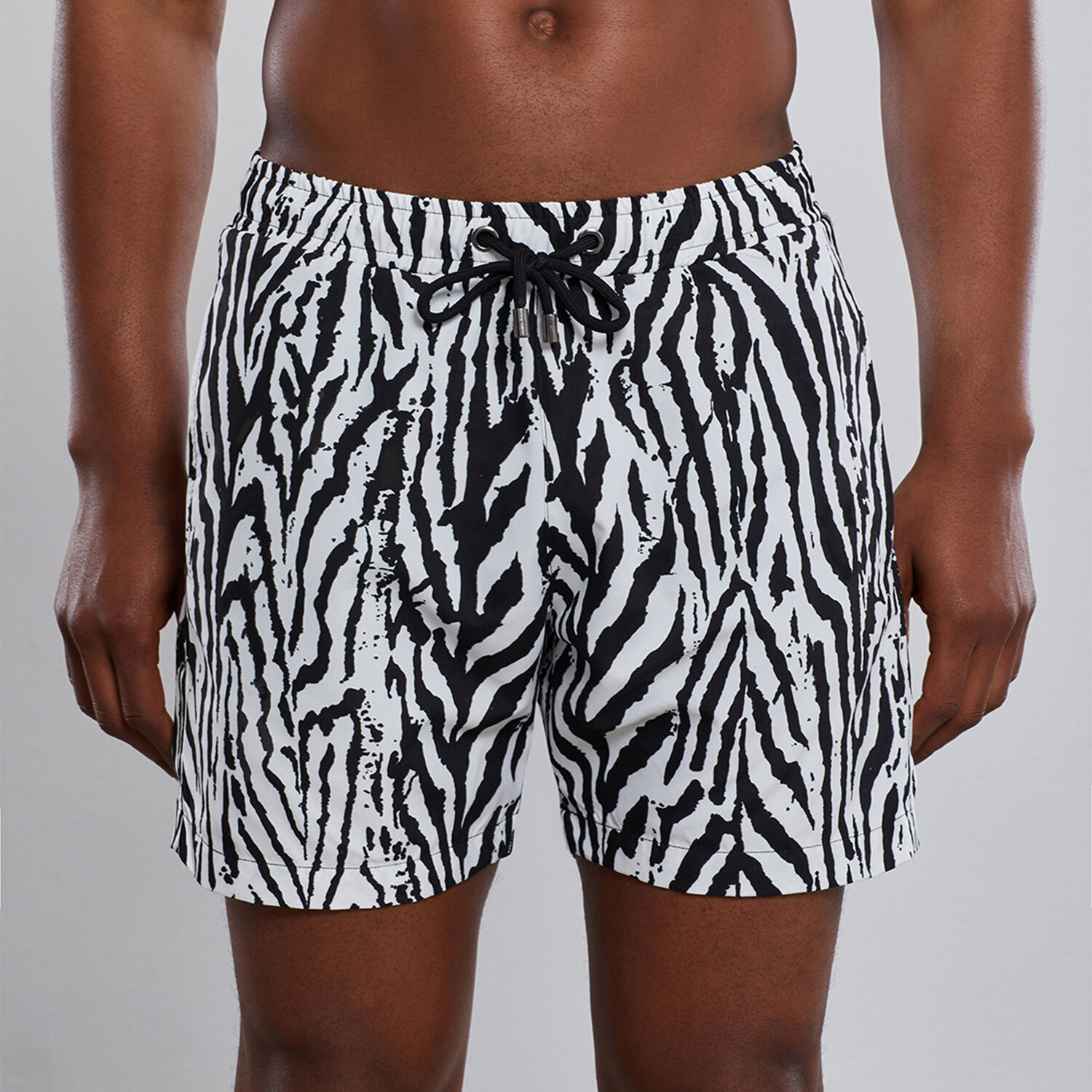 Zebra Swim Trunks // Black + White (S) - Dear Deer - Touch of Modern