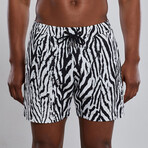 Zebra Swim Trunks // Black + White (L)