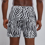 Zebra Swim Trunks // Black + White (L)