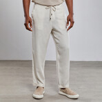 Comfort Fit Linen Joggers // Sand (XL)