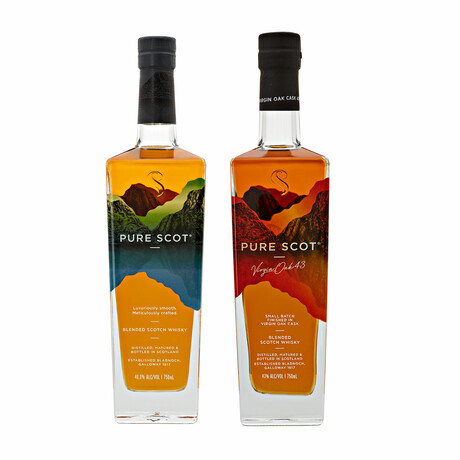 Pure Scot // Signature and Virgin Oak Scotch Set // 2 Bottles // 750 ml Each