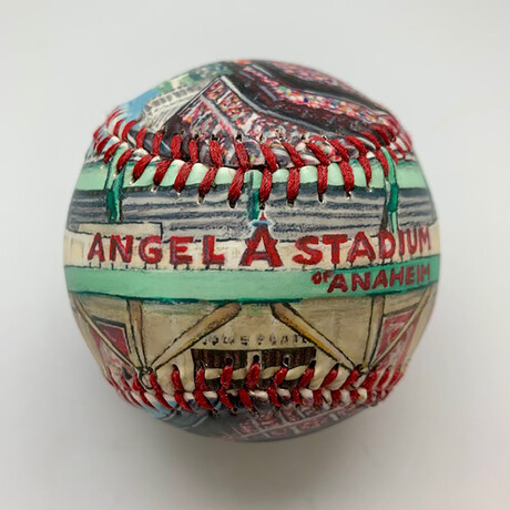 Angel Stadium (Baseball + Display Case + Wooden Stand)