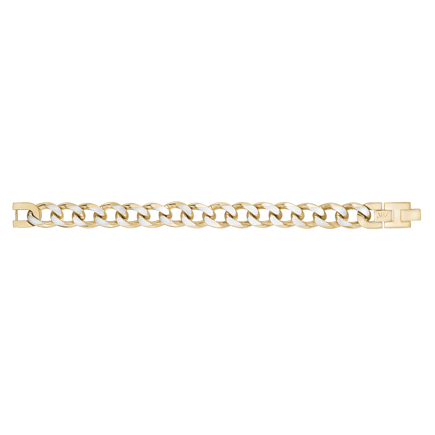 Cuban Link Bracelet // 15mm // Gold + Steel (Medium) - A.R.Z Steel ...