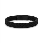 Flat Leather Bracelet // 10mm // Black (7.5"L)