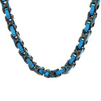 Stainless Steel Byzantine Chain Necklace (18K Gold + Rose Gold Plated)