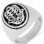 Stainless Steel Hamsa Ring // Metallic (Size 9)