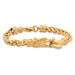 Stainless Steel Dragon Link Bracelet // 18K Gold Plated