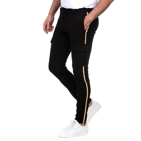 Senago Track Bottom // Black + Yellow (S)