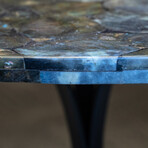 Genuine Polished Labradorite Round Table Top + Frame