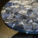 Genuine Polished Sodalite Round Table Top + Frame