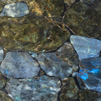 Genuine Polished Labradorite Round Table Top + Frame