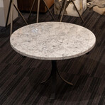 Genuine Polished Howlite Round Table Top + Frame