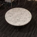 Genuine Polished Howlite Round Table Top + Frame