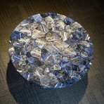 Genuine Polished Sodalite Round Table Top + Frame