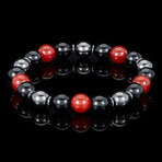 Shiny Onyx + Magnetic Hematite Bracelet // 10mm (Imperial Jasper)