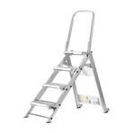Garage Safety 4-Step Folding Safety Step Stool + Handrail