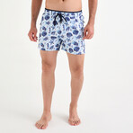 Shells + Seahorses Beach Short // Blue (S)