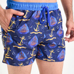 Ship + Anchor Beach Short // Dark Blue (S)