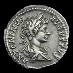 Roman Imperial Silver Denarius // Emperor Caracalla. III Century A.D. V2