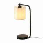 Black Industrial Iron Desk Lamp + Fabric Shade