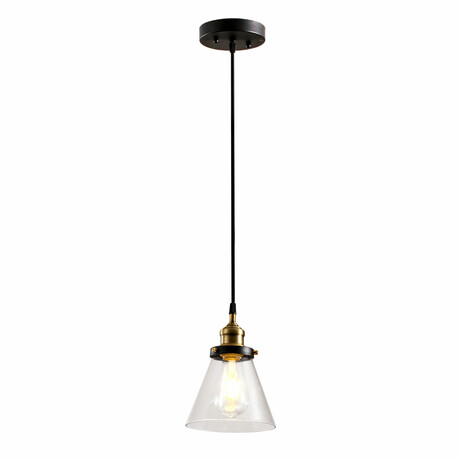 Black Pendant Light + Glass Shade